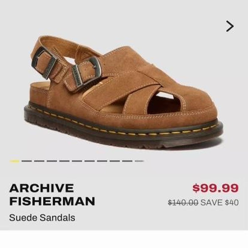 Dr. Martens Tan Suede Sandals - Picture 4 of 7